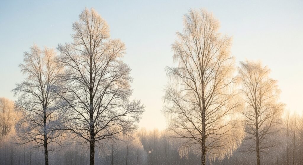 Pine tree captions in winter