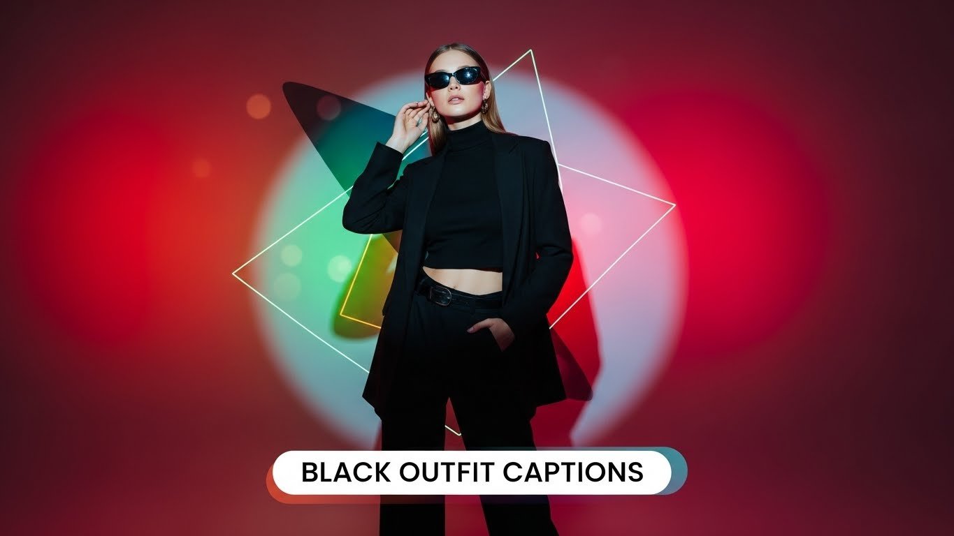 Black Outfit Captions
